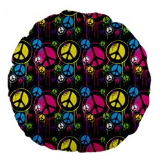 Peace Drips iCreate Large 18  Premium Flano Round Cushions