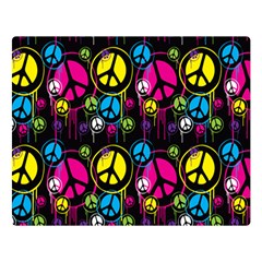 Peace Drips Icreate Double Sided Flano Blanket (large)  by iCreate