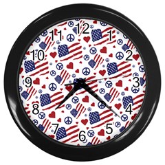 Peace Love America Icreate Wall Clocks (black) by iCreate