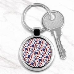 Peace Love America Icreate Key Chains (round)  by iCreate