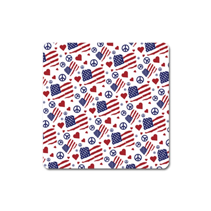 Peace Love America iCreate Square Magnet