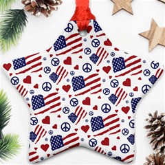 Peace Love America Icreate Star Ornament (two Sides)