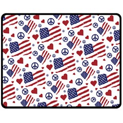 Peace Love America Icreate Fleece Blanket (medium)  by iCreate