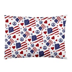 Peace Love America Icreate Pillow Case (two Sides) by iCreate