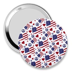 Peace Love America Icreate 3  Handbag Mirrors