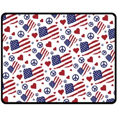 Peace Love America Icreate Double Sided Fleece Blanket (medium)  by iCreate