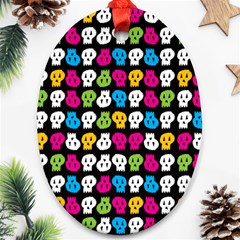 Pattern Painted Skulls Icreate Ornament (oval)