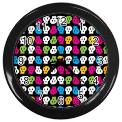 Pattern Painted Skulls Icreate Wall Clocks (black) by iCreate