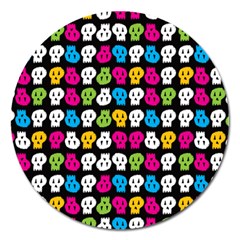 Pattern Painted Skulls Icreate Magnet 5  (round) by iCreate