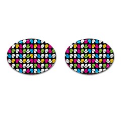 Pattern Painted Skulls Icreate Cufflinks (oval) by iCreate