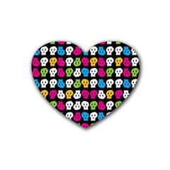 Pattern Painted Skulls Icreate Rubber Coaster (heart)  by iCreate