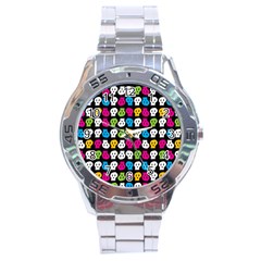 Pattern Painted Skulls Icreate Stainless Steel Analogue Watch by iCreate