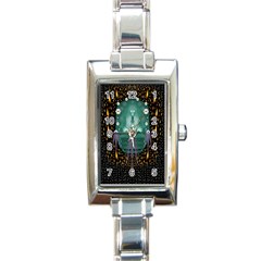 Temple Of Yoga In Light Peace And Human Namaste Style Rectangle Italian Charm Watch by pepitasart