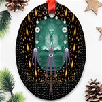 Temple Of Yoga In Light Peace And Human Namaste Style Ornament (Oval) Front