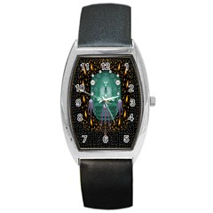 Temple Of Yoga In Light Peace And Human Namaste Style Barrel Style Metal Watch by pepitasart