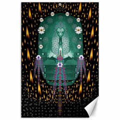 Temple Of Yoga In Light Peace And Human Namaste Style Canvas 24  X 36  by pepitasart