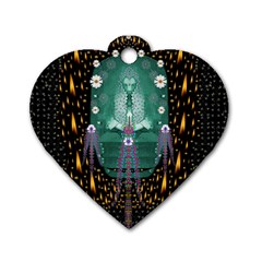 Temple Of Yoga In Light Peace And Human Namaste Style Dog Tag Heart (two Sides) by pepitasart