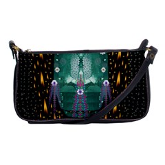 Temple Of Yoga In Light Peace And Human Namaste Style Shoulder Clutch Bags by pepitasart