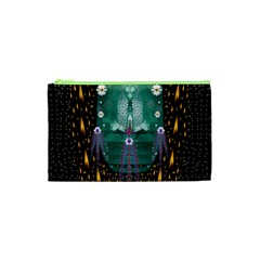 Temple Of Yoga In Light Peace And Human Namaste Style Cosmetic Bag (xs) by pepitasart