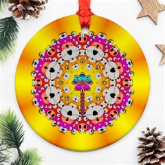 Fantasy Flower In Tones Ornament (round) by pepitasart