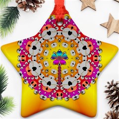 Fantasy Flower In Tones Ornament (star) by pepitasart