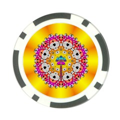 Fantasy Flower In Tones Poker Chip Card Guard (10 Pack) by pepitasart