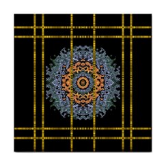 Blue Bloom Golden And Metal Face Towel by pepitasart