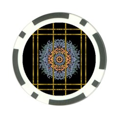 Blue Bloom Golden And Metal Poker Chip Card Guard (10 Pack) by pepitasart