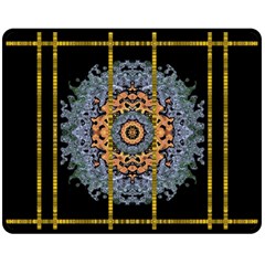 Blue Bloom Golden And Metal Fleece Blanket (medium)  by pepitasart