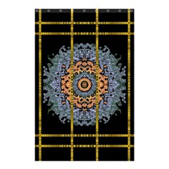 Blue Bloom Golden And Metal Shower Curtain 48  X 72  (small)  by pepitasart