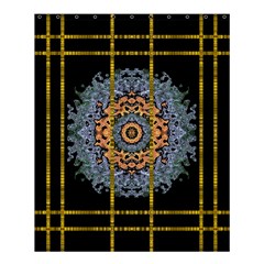 Blue Bloom Golden And Metal Shower Curtain 60  X 72  (medium)  by pepitasart