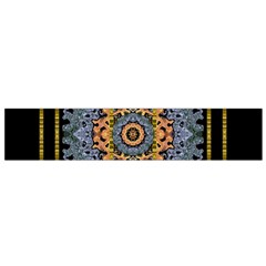 Blue Bloom Golden And Metal Flano Scarf (small) by pepitasart