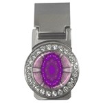 fantasy-flowers in harmony  in lilac Money Clips (CZ)  Front