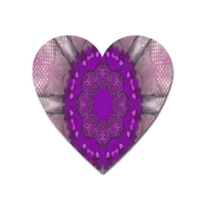 fantasy-flowers in harmony  in lilac Heart Magnet