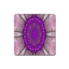 Fantasy-flowers In Harmony  In Lilac Square Magnet by pepitasart