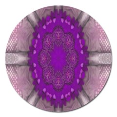 Fantasy-flowers In Harmony  In Lilac Magnet 5  (round) by pepitasart