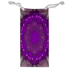 Fantasy-flowers In Harmony  In Lilac Jewelry Bag by pepitasart