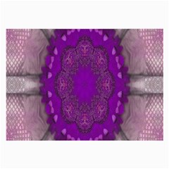 Fantasy-flowers In Harmony  In Lilac Large Glasses Cloth by pepitasart