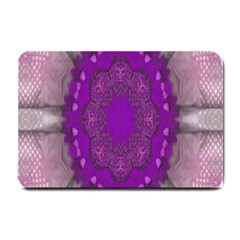 Fantasy-flowers In Harmony  In Lilac Small Doormat  by pepitasart