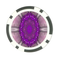 Fantasy-flowers In Harmony  In Lilac Poker Chip Card Guard by pepitasart