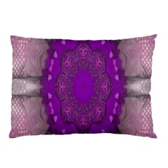 Fantasy-flowers In Harmony  In Lilac Pillow Case by pepitasart