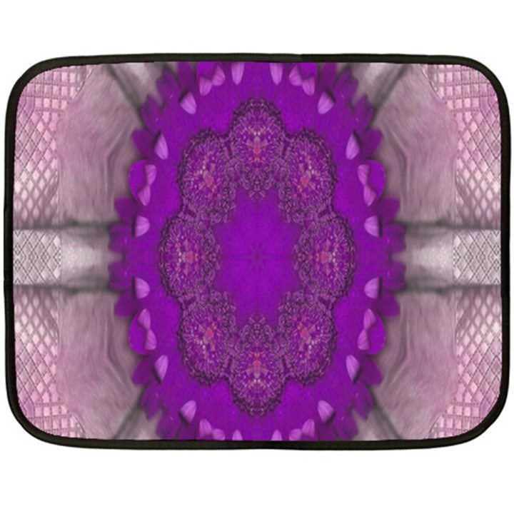 fantasy-flowers in harmony  in lilac Double Sided Fleece Blanket (Mini) 