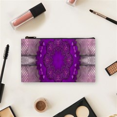 Fantasy-flowers In Harmony  In Lilac Cosmetic Bag (small)  by pepitasart