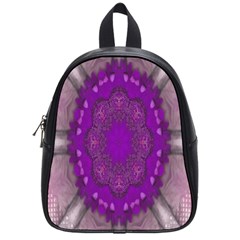 Fantasy-flowers In Harmony  In Lilac School Bag (small) by pepitasart