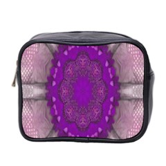 Fantasy-flowers In Harmony  In Lilac Mini Toiletries Bag 2-side by pepitasart