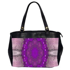 Fantasy-flowers In Harmony  In Lilac Office Handbags (2 Sides)  by pepitasart