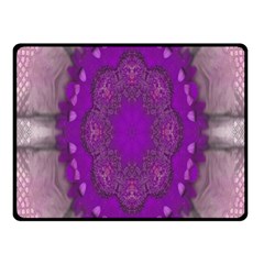 Fantasy-flowers In Harmony  In Lilac Fleece Blanket (small) by pepitasart