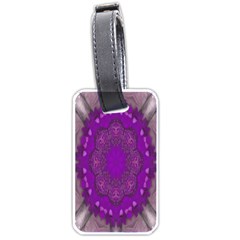 Fantasy-flowers In Harmony  In Lilac Luggage Tags (one Side)  by pepitasart