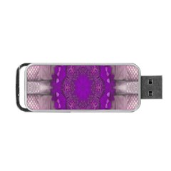 Fantasy-flowers In Harmony  In Lilac Portable Usb Flash (one Side) by pepitasart