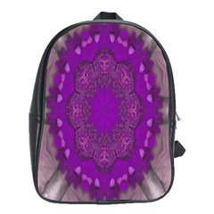 Fantasy-flowers In Harmony  In Lilac School Bag (xl) by pepitasart